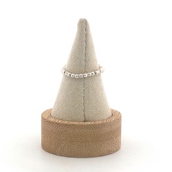 Bague "tête de mort strass", NACRE ROSE