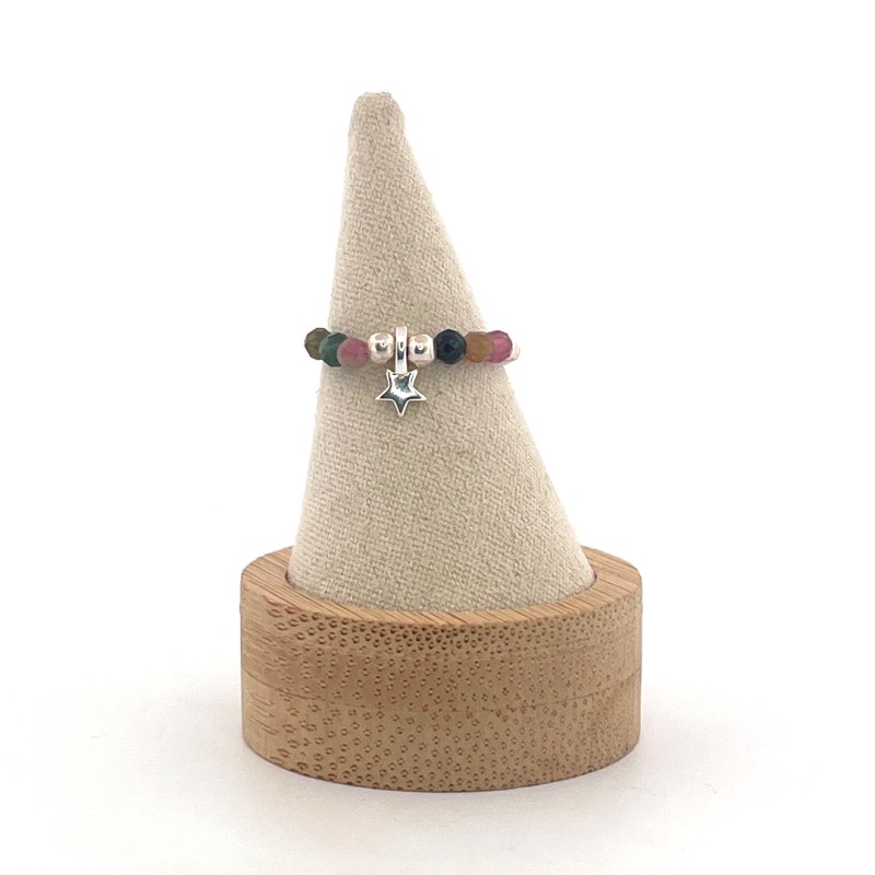 Bague "mini étoile"argent 925 et tourmaline