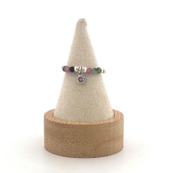 Bague "strass rose...