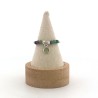 Bague perles argent 925 et pierre rubis zoisite, oeil de chat