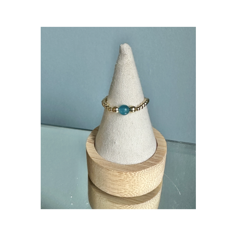 BAGUE PERLES PO PERLE BLEUE