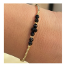 Bracelet fin or, perles onyx