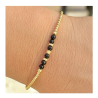 Bracelet fin or, petites perles en onyx