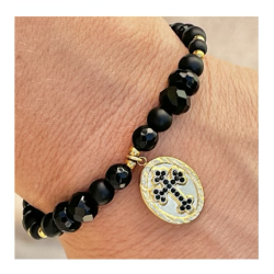 Bracelet perles onyx,...