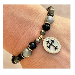 Bracelet perles onyx et...