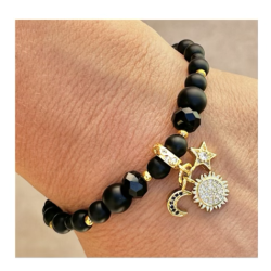 Bracelet perles onyx,...