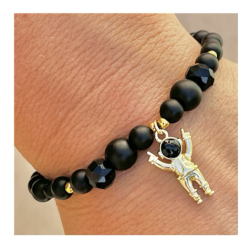 Bracelet perles onyx,...