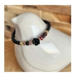 Bracelet perles onyx et...