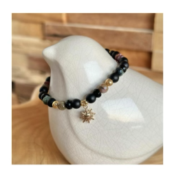 Bracelet perles onyx et...