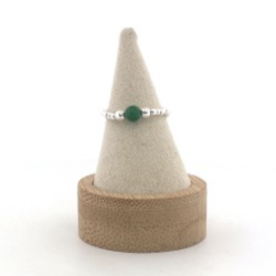 BAGUE PERLES ARG PERLE VERTE