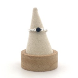 BAGUE PERLES ARG PERLE NOIRE