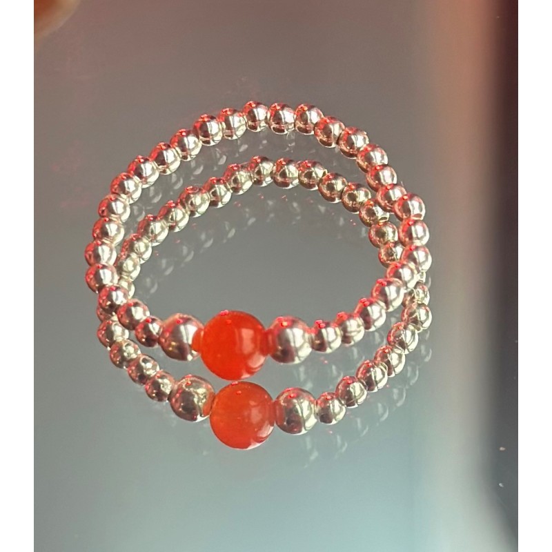 BAGUE PERLES ARG PERLE ORANGE